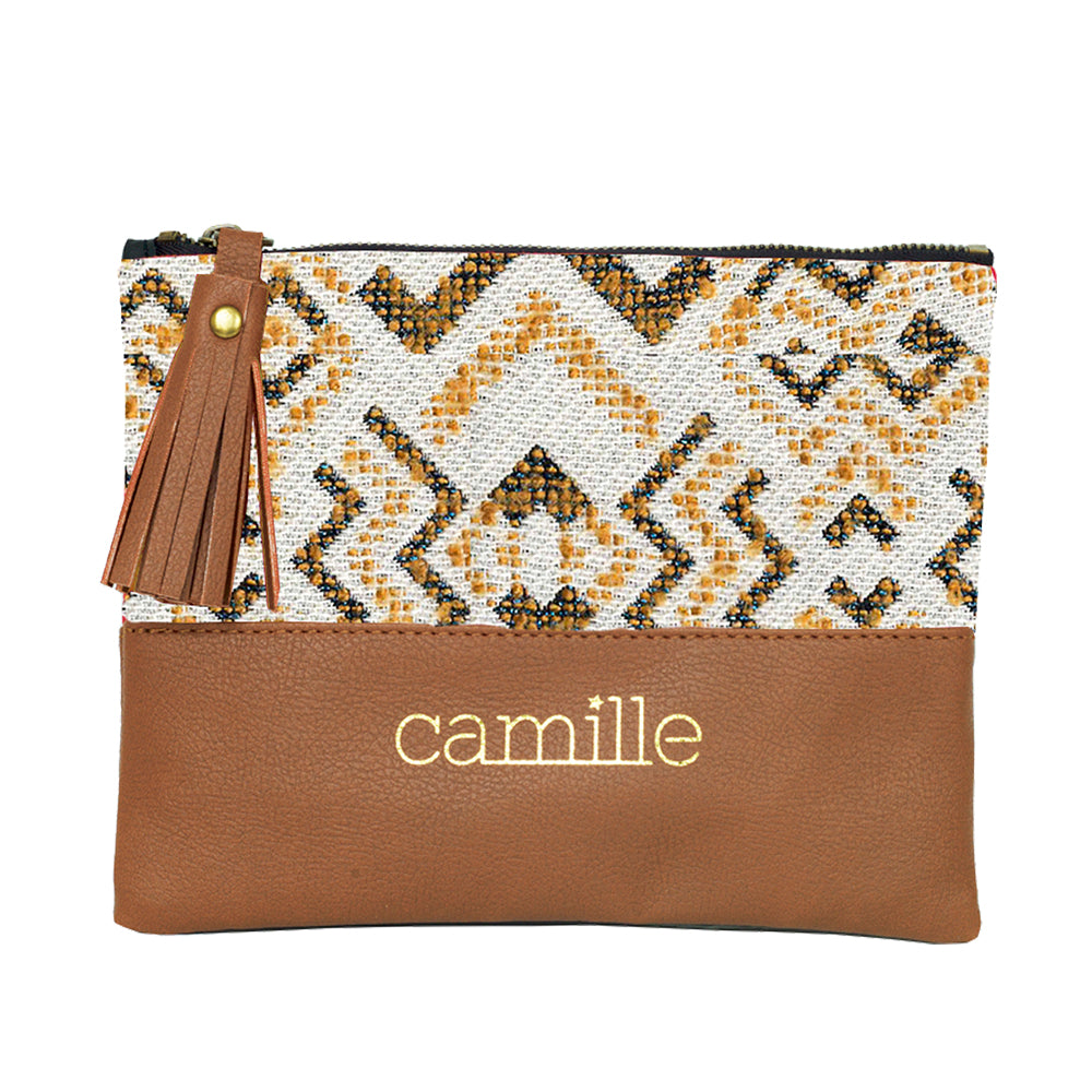 Camille Pochette Kara Jacquard ocre Camille